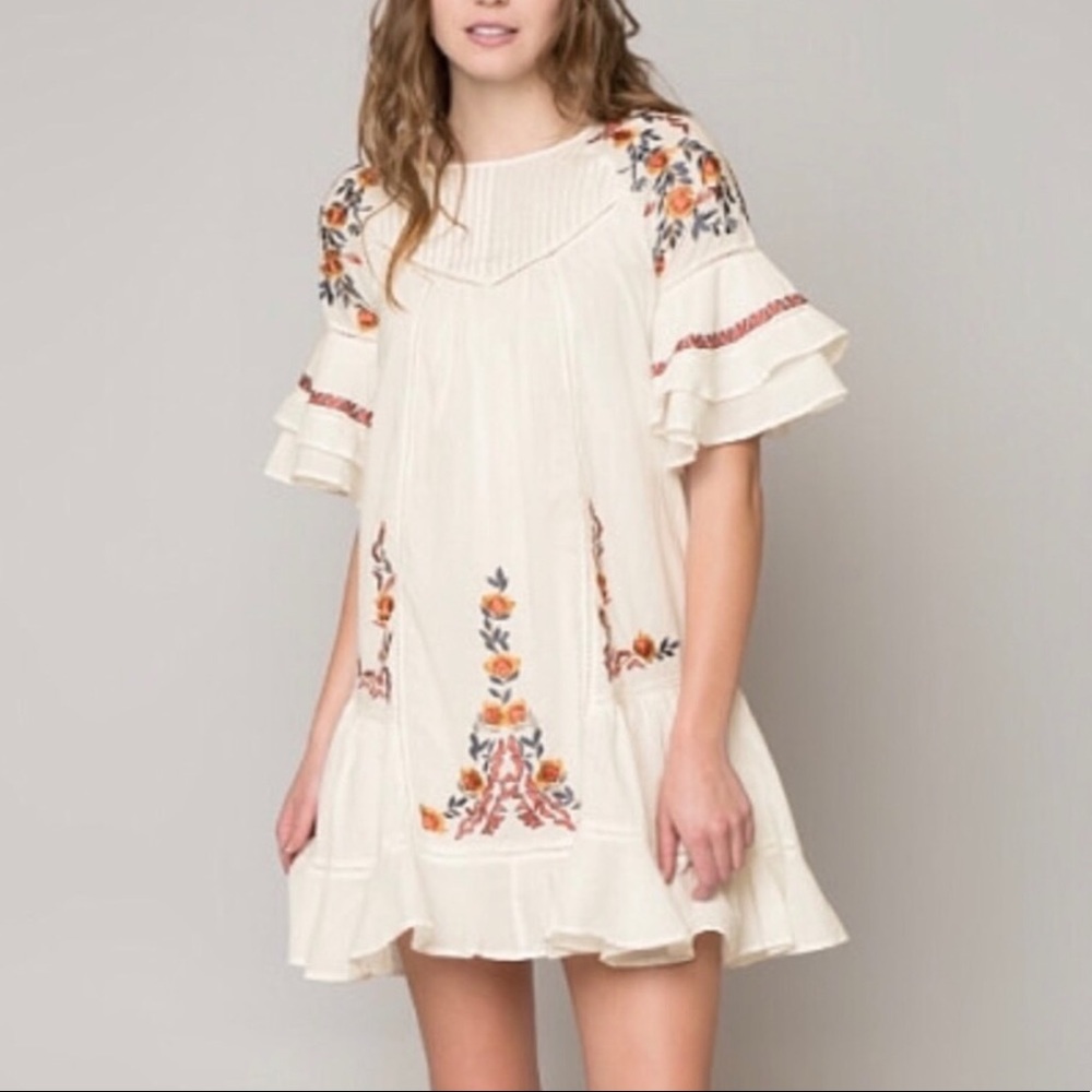 Free People Pavlov Embroidered Dress